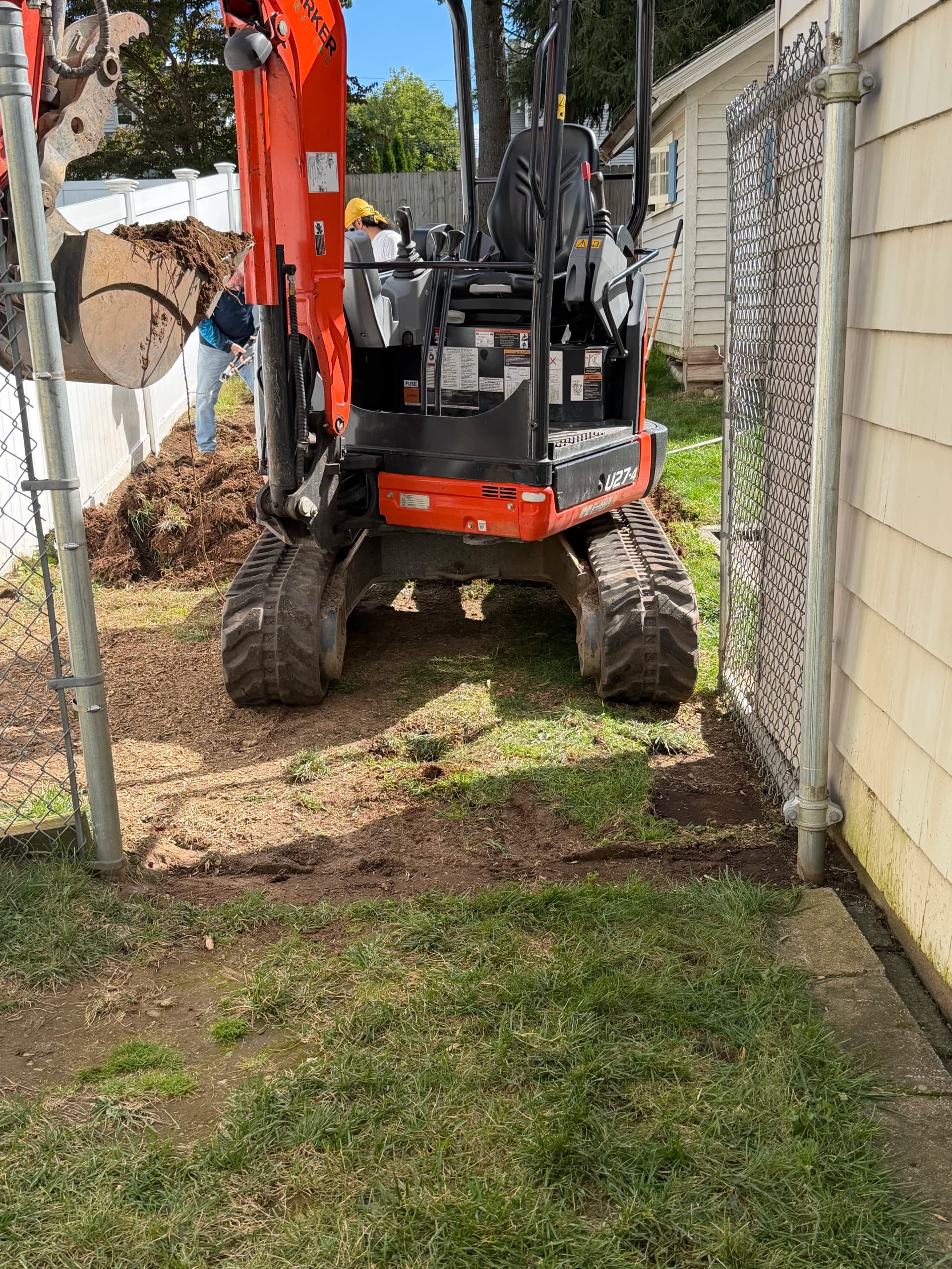 Tight Access Yard Grading Done Right Before Sod Install