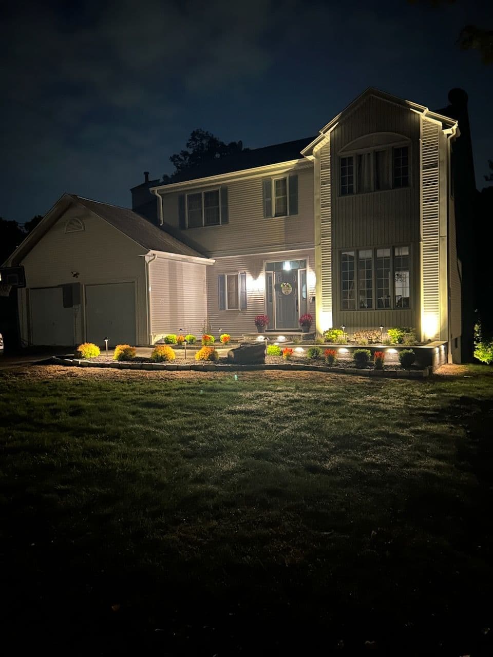 Stunning Front Yard Update with Walkway and Lighting image