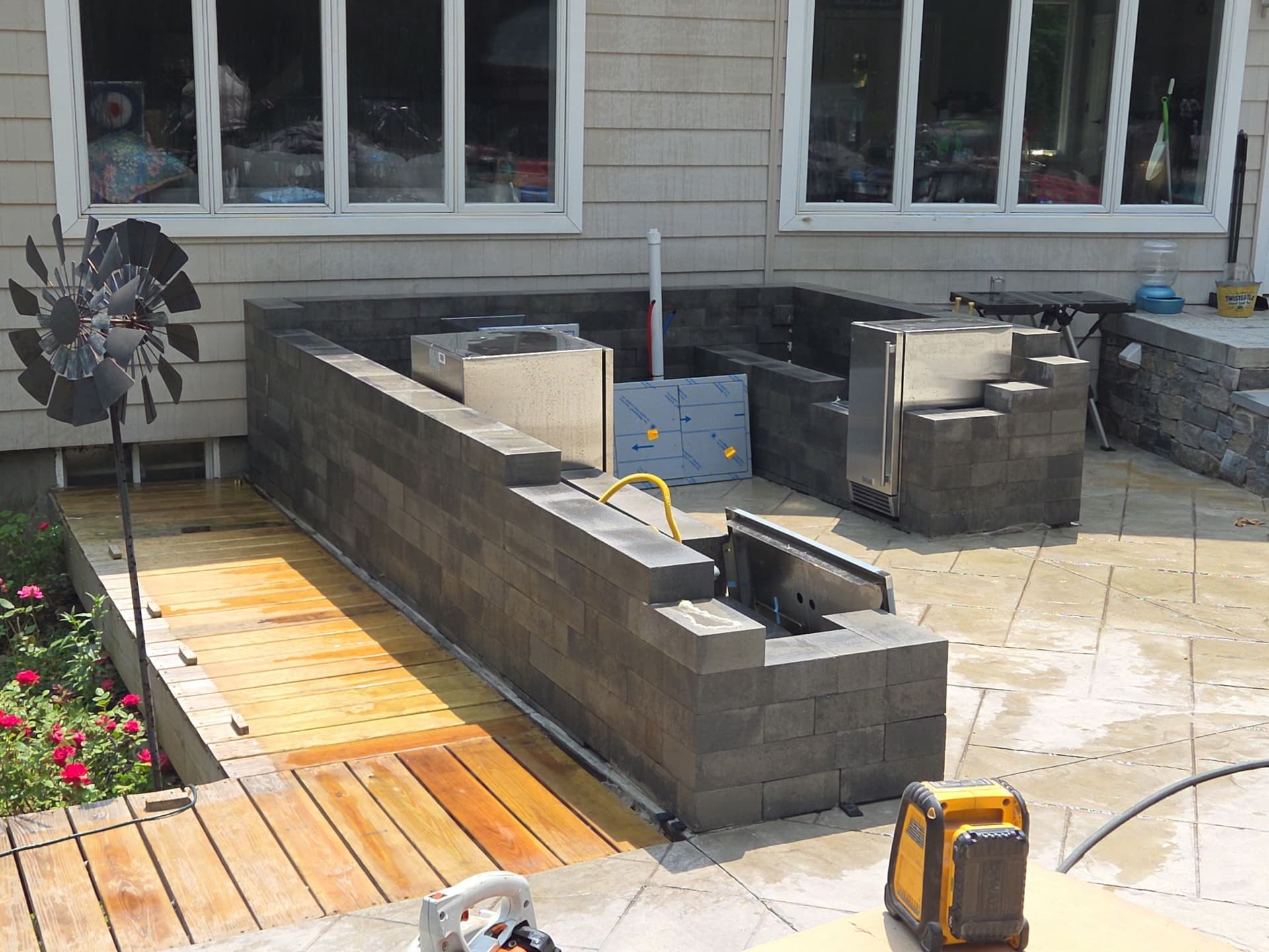 Stunning Outdoor Kitchen Under Construction image