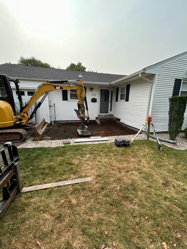 Gallery photos for Front Entrance Revitalized with Gray Stone Pavers: Image #1